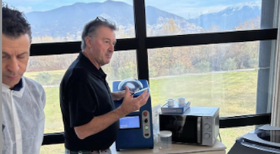 Dale with FlackTek machine